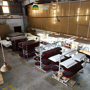 Khu vực lưu trữ nhà máy áo quan hiện đại Đồng Sơn